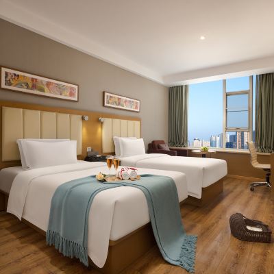 尊享行政雙床房-零壓記憶枕-迷你水吧-投屏-商務辦公 廣州北京路步行街中山紀念堂中青秋果飯店優惠