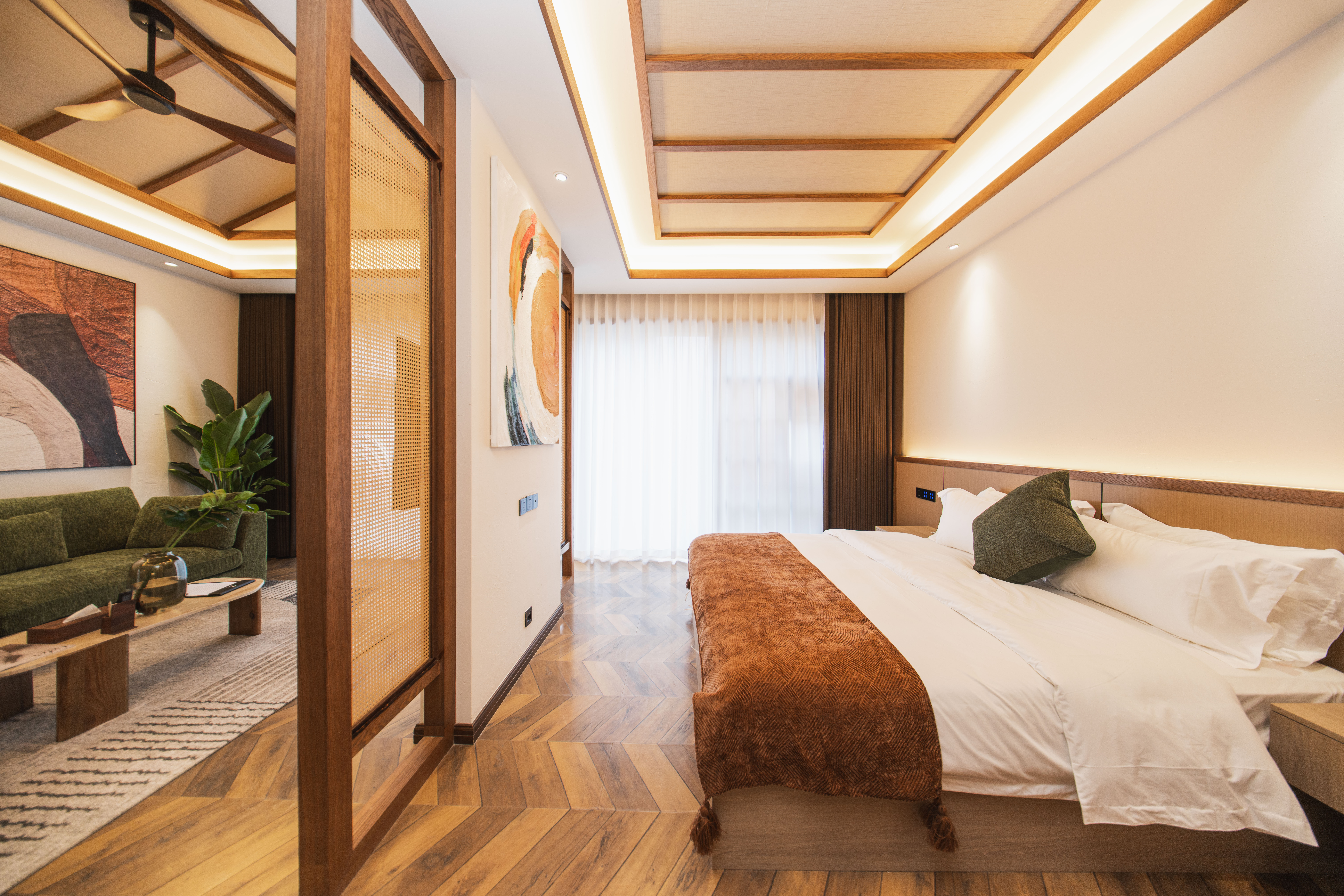 棲庭·趣野私湯雙床房「庭院私湯+大落地窗+無限放水」