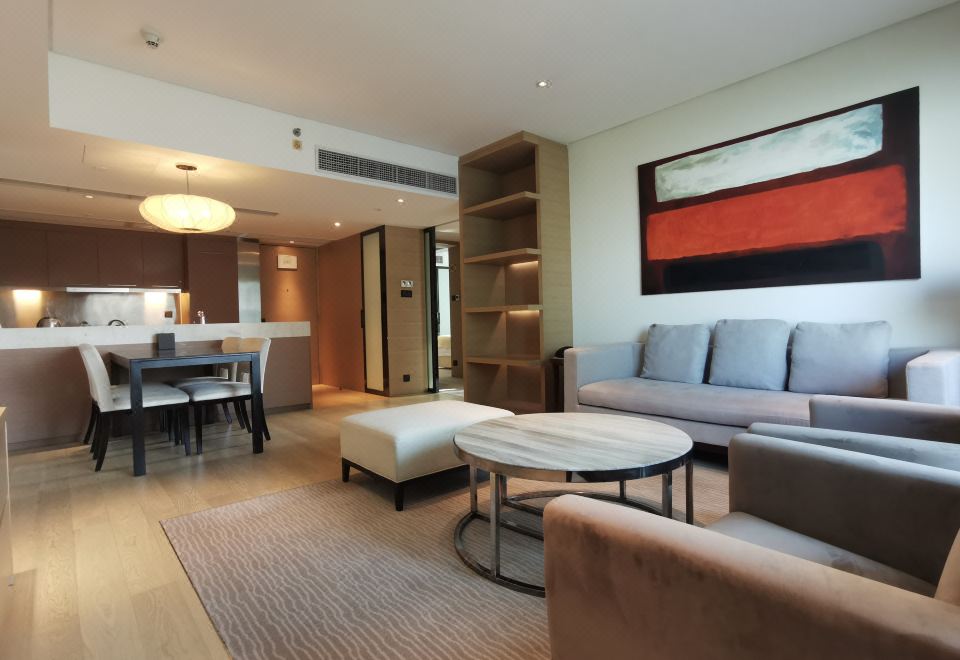 一室一廳豪華家庭公寓套房 | 側江景+洗衣機+烹飪空間