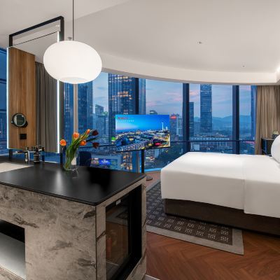 城景尊享房-大床（210°大圓弧落地窗+德式島台） 深圳福田中洲灣城際飯店優惠