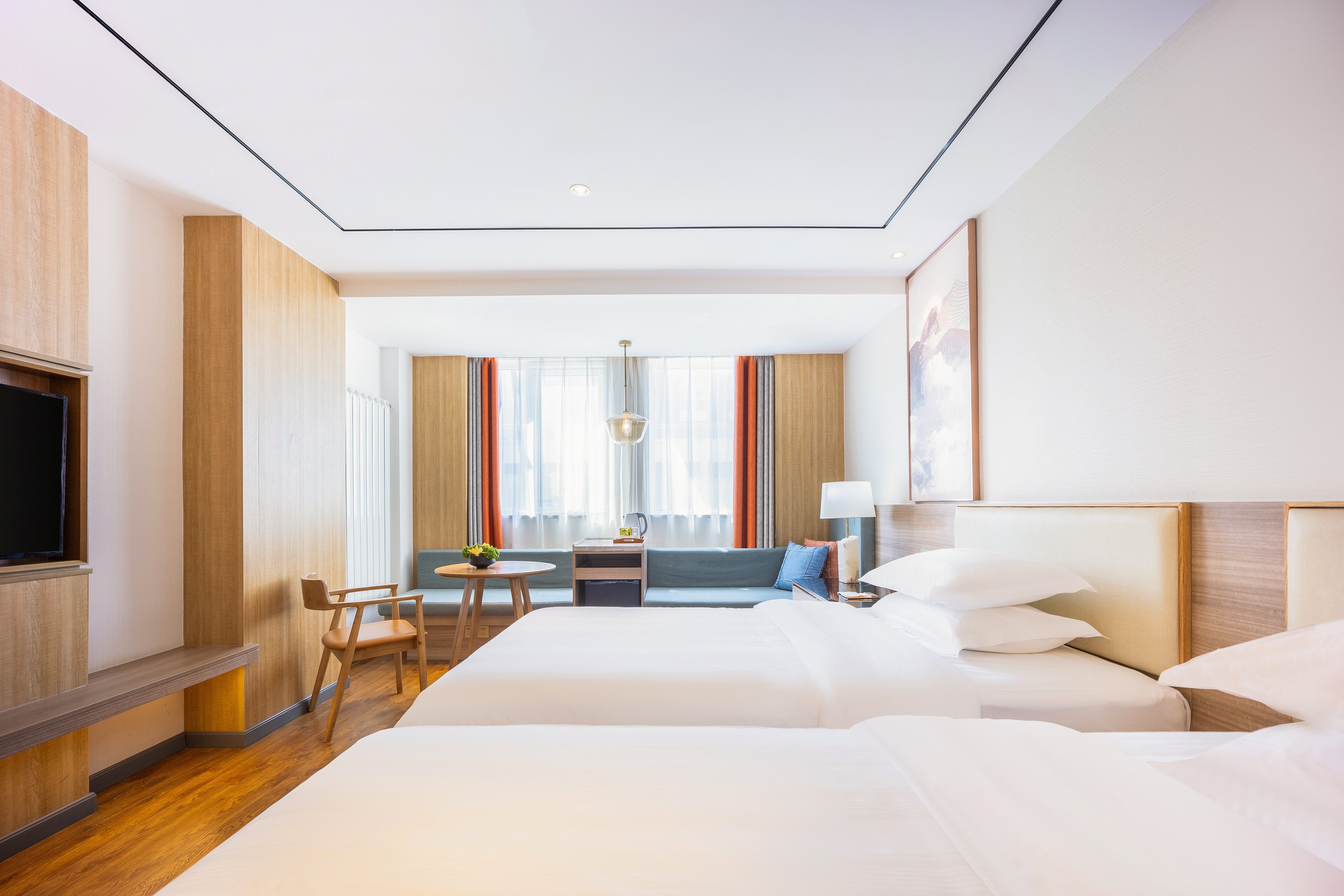 行政双床房（喜临门床垫+智能马桶+挂烫机+小冰箱）