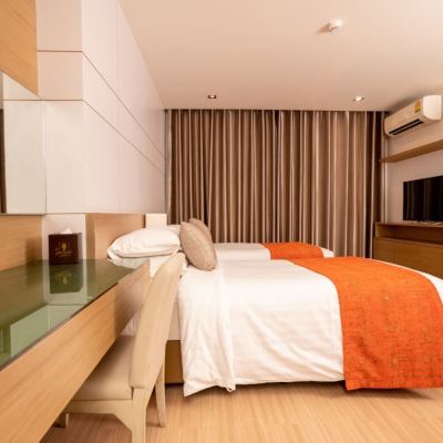 地面層雙床套房（無窗） 早苗清邁飯店優惠
