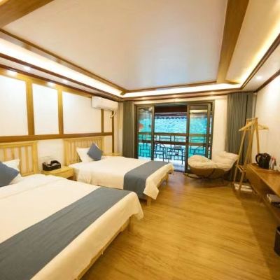 江景陽台雙床房（陽台+搖搖椅） 龔灘古鎮巴適客棧優惠