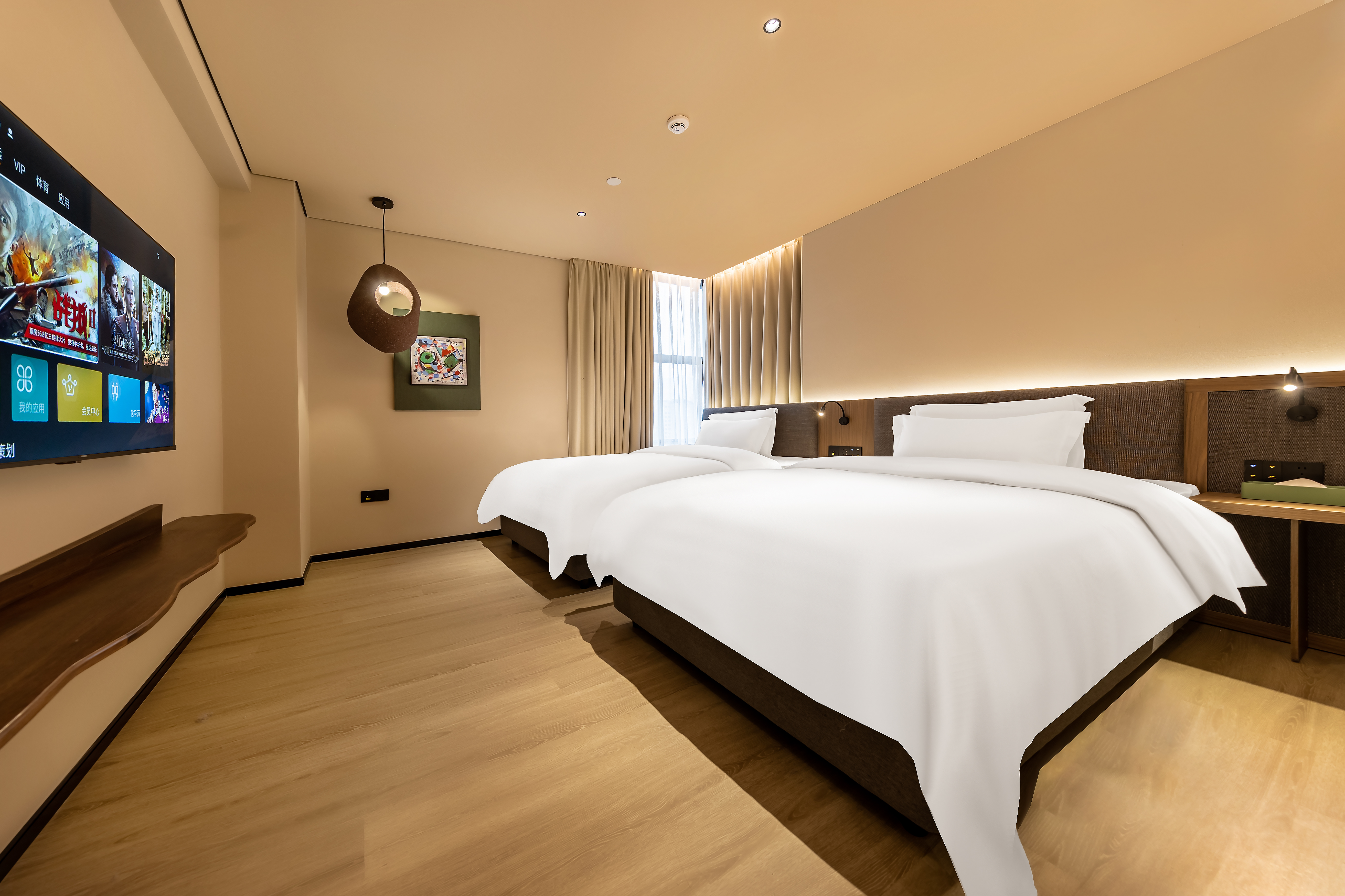 轻奢双床房-（舒适/清新/零压睡眠床垫）