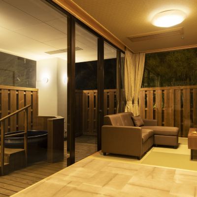 【禁煙】スーペリア露天風呂付和洋室ツイン(眺望なし) 湯快リゾート 三朝温泉 斉木別館〈会席タイプ〉 クーポン