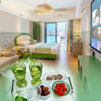 露台大床-綠色系房間有投影 蔓菲公寓（佛山祖廟店）優惠