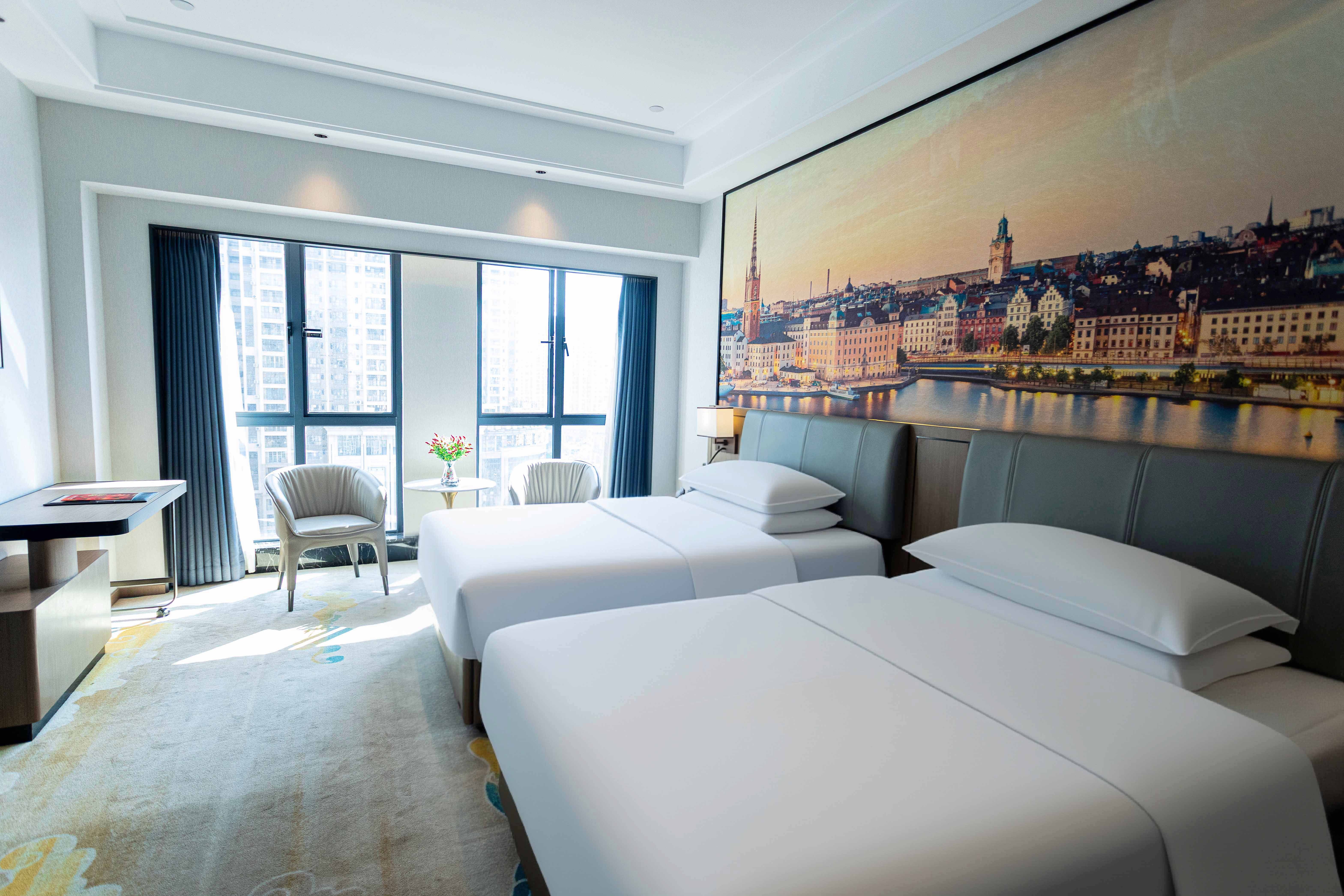 豪华双床房【雅典舒爽+自动窗帘窗纱+全屋智能语音】