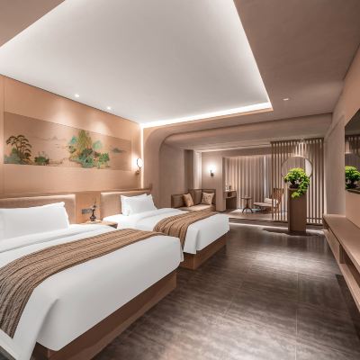 常生歡喜·雙床房（休閒椅+茶几） 隱廬民宿飯店（鄭州火車站西廣場二七萬達廣場店）優惠