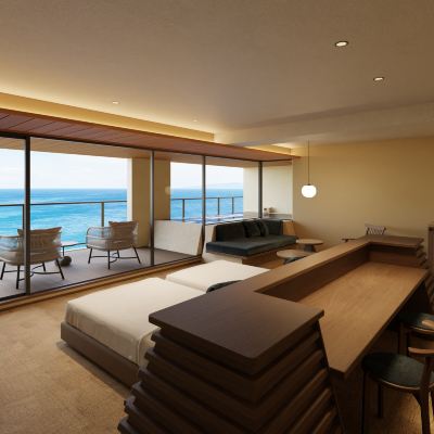 【コーナースイート】源泉オーシャンビュー露天風呂・サウナ付き 高台から海を望む 絶景の宿　伊豆・熱川温泉 粋光（SUIKO） クーポン