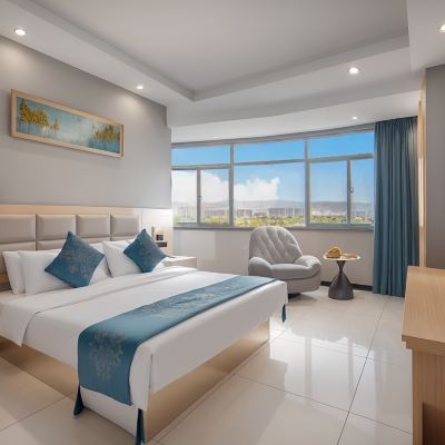 暖陽大床房（金塔星光夜景+傣寨景） 納魯滙瑞飯店（西雙版納告莊星光夜市店）優惠