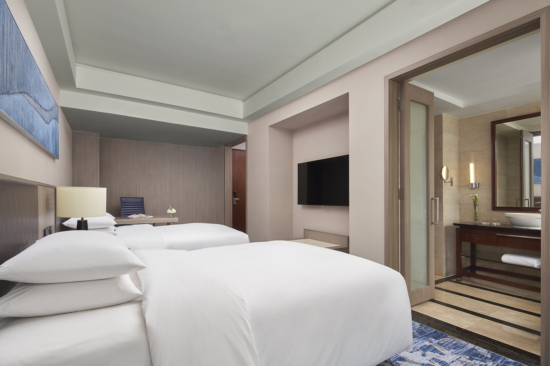 Nanning Marriott Hotel豪华城景双床房（CBD城市地标景观）