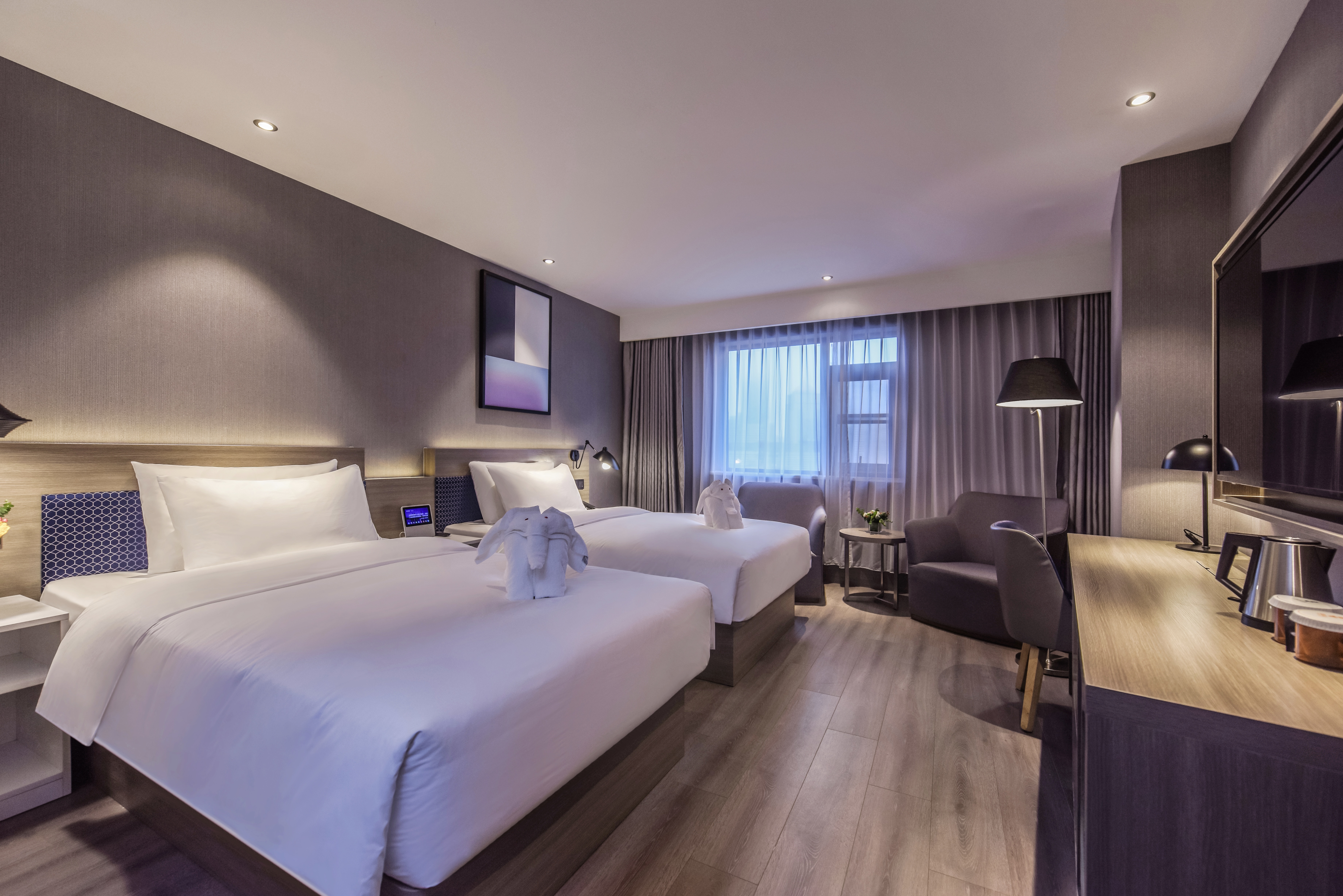 都市节奏双床房（智能客控+电视投屏+顶喷+洗衣烘乾）