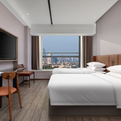 智能舒適雙床房【全景飄窗+mini冰箱+小度智能客控】 廣州雲佳飯店（廣州白雲國際機場T2航廈店）優惠