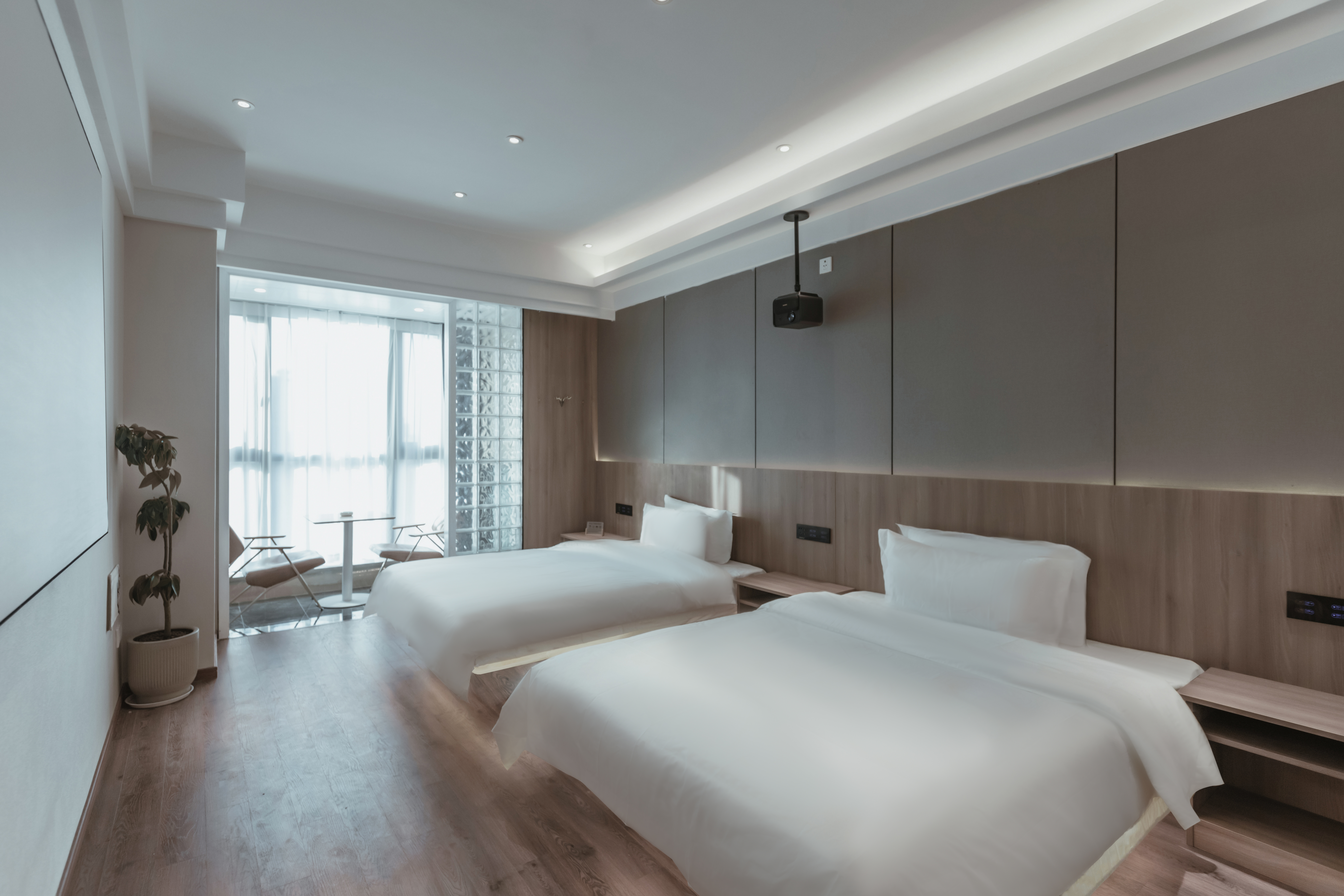 Big screen cinema twin room