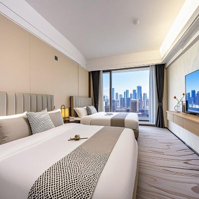 清新雙床房（陽台+高空城景+冰箱洗衣機+休閒辦公區域+助眠床品） 榆漫居行政公寓（深圳會展中心下沙地鐵站店）優惠