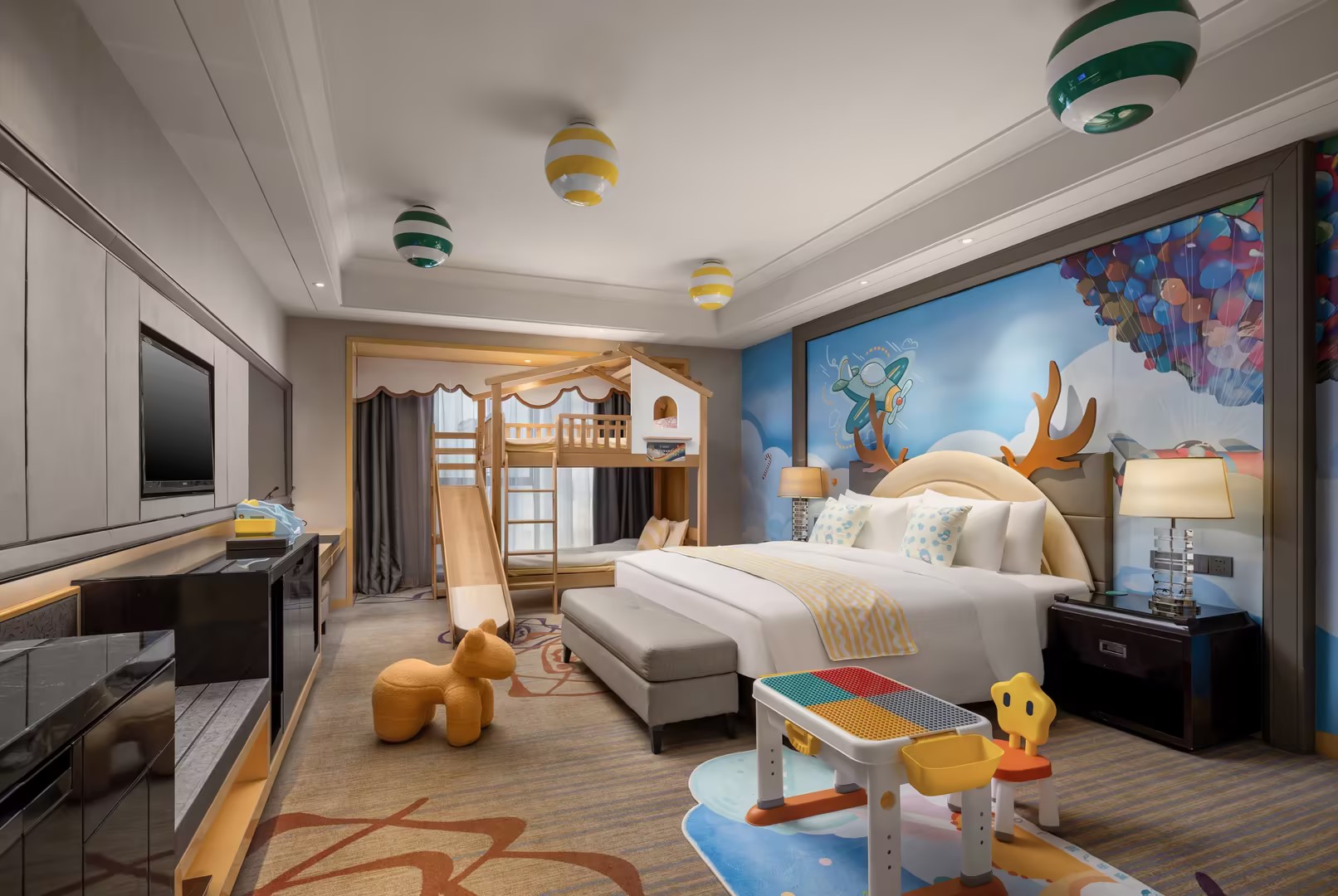 糖果飞屋上下铺滑梯房