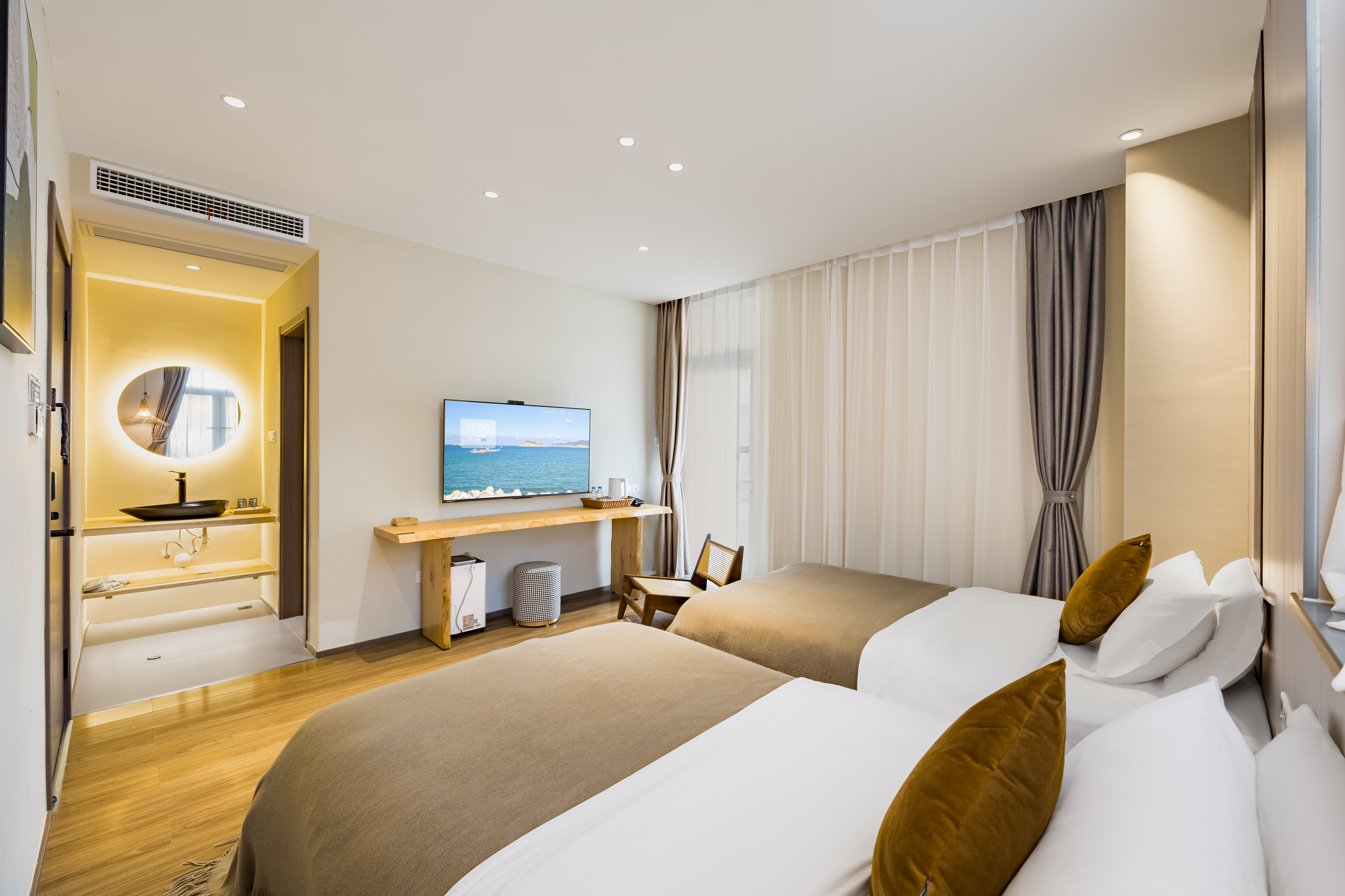 园景双床房（静谧舒睡+零压床垫+除湿机）