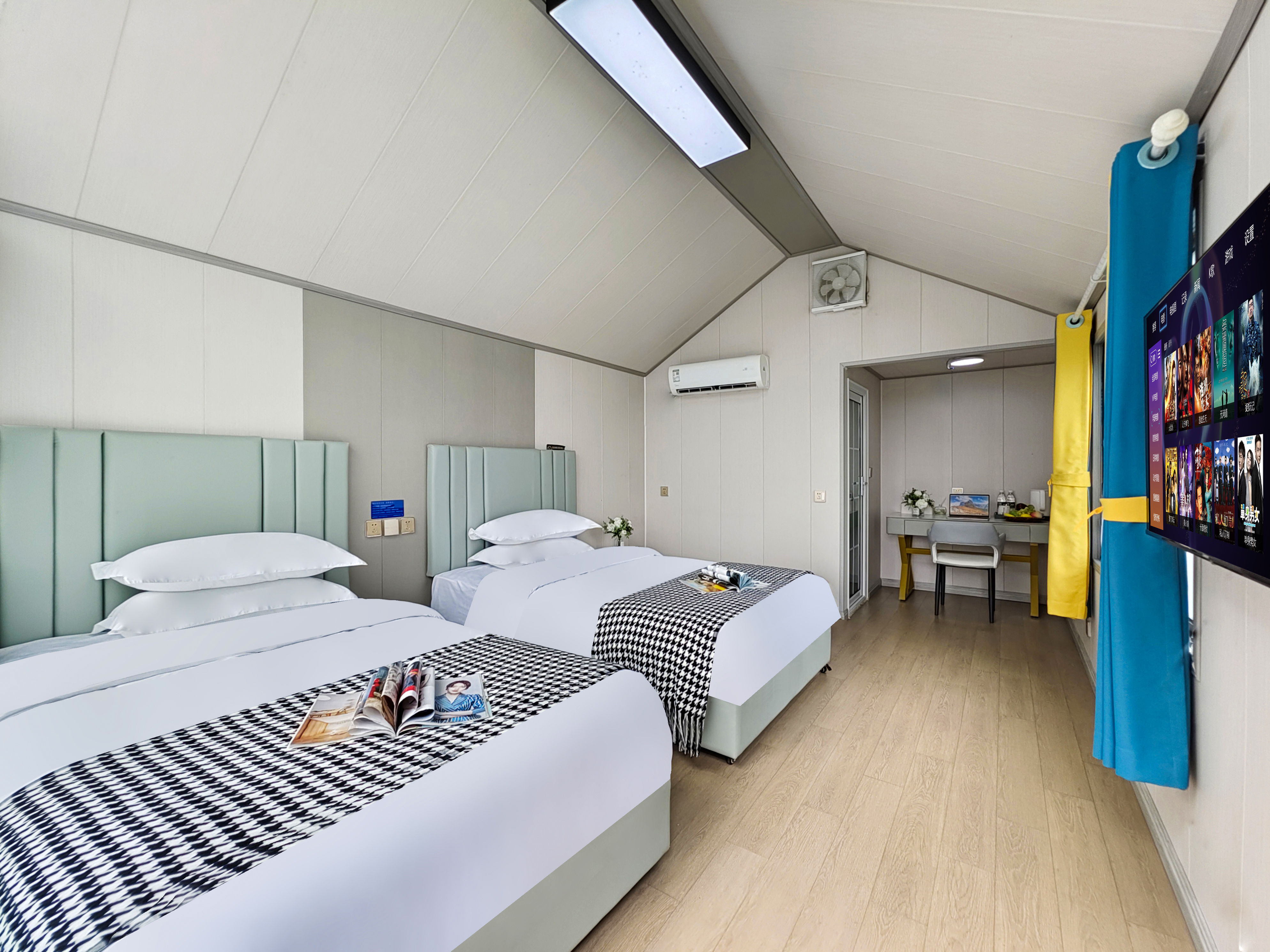 雅蝶·花园特价双床房（空调-网红打卡-山野景观--棋牌娱乐）