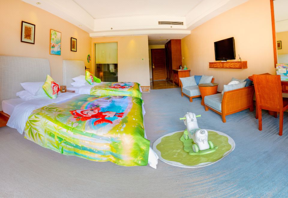 鲤跃龙门森景亲子双床房-AI智能桌游-地投游戏