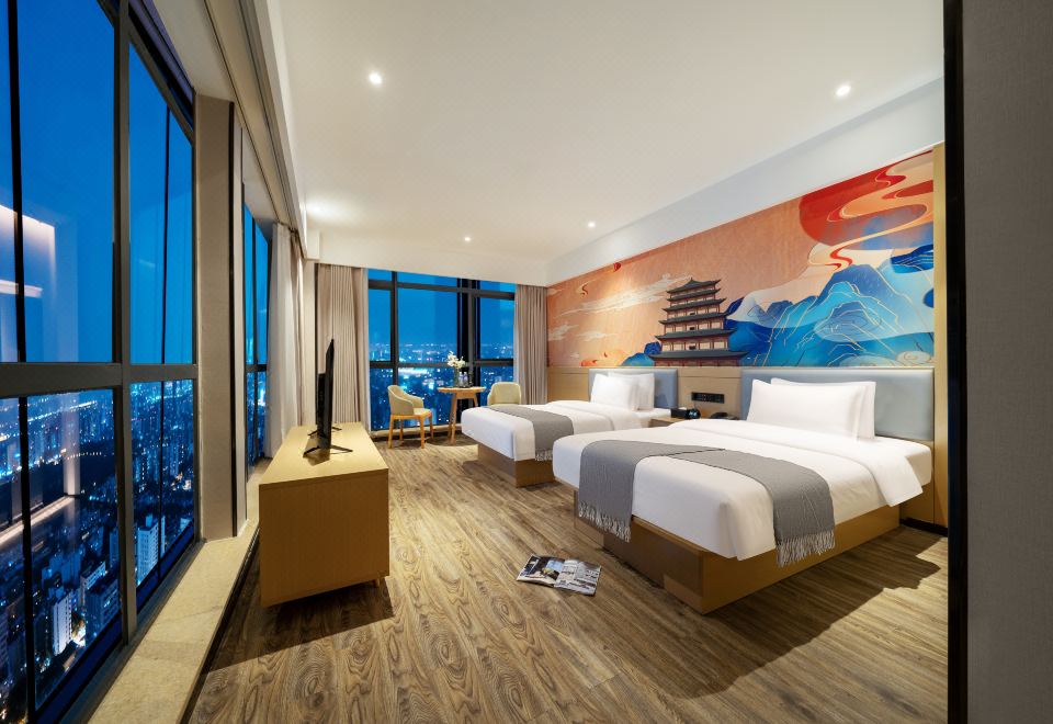 设计师优享双床房（智能客控+落地大窗+遮光窗帘）