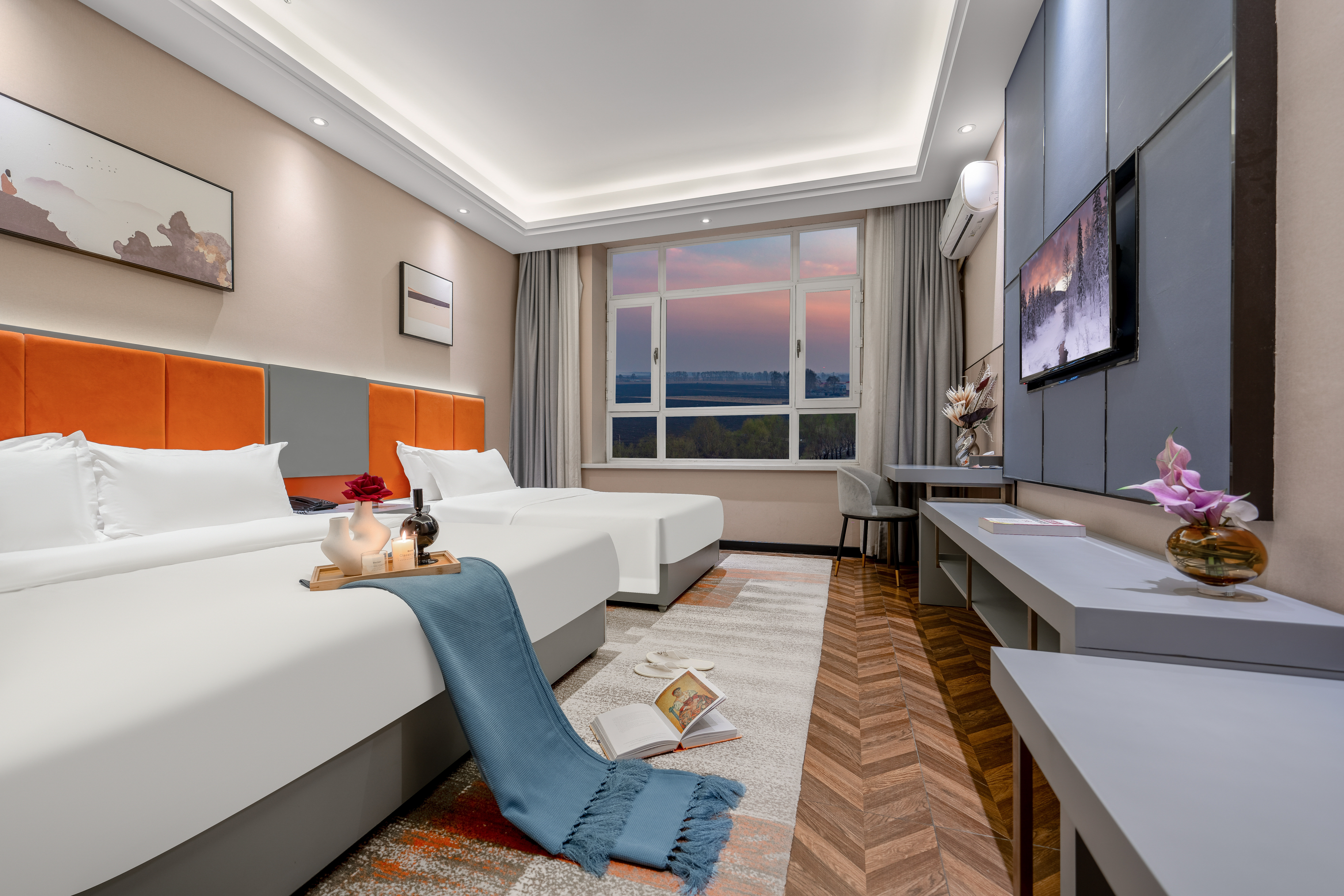 雅致家庭双床房【智能马桶+腿足按摩器+靠墙安睡床型】