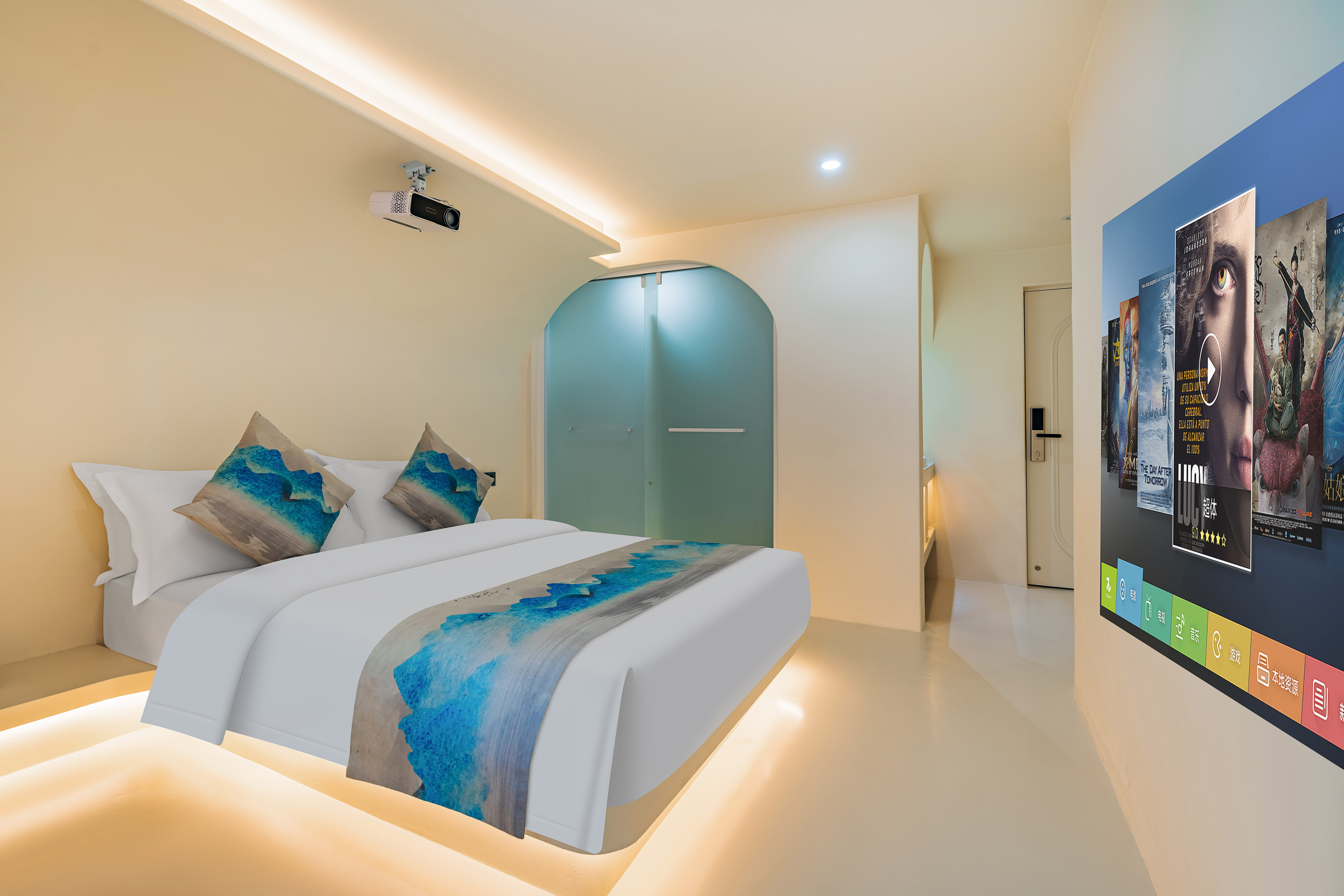 北欧雪韵别墅双床房[100寸1080P投影+智能马桶]