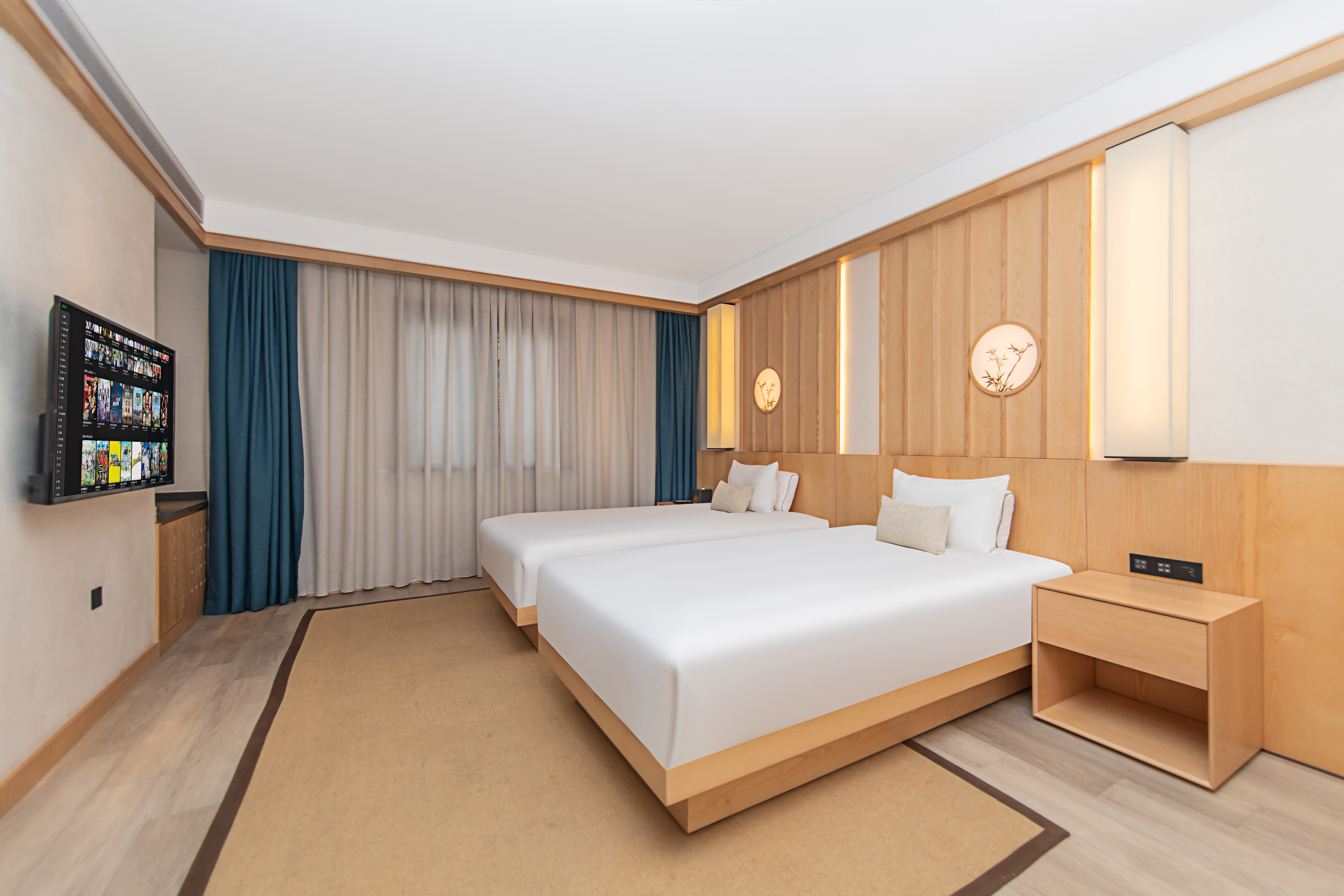 悠然·梦月双床房丨睡眠无忧+品质寝具+智能客控