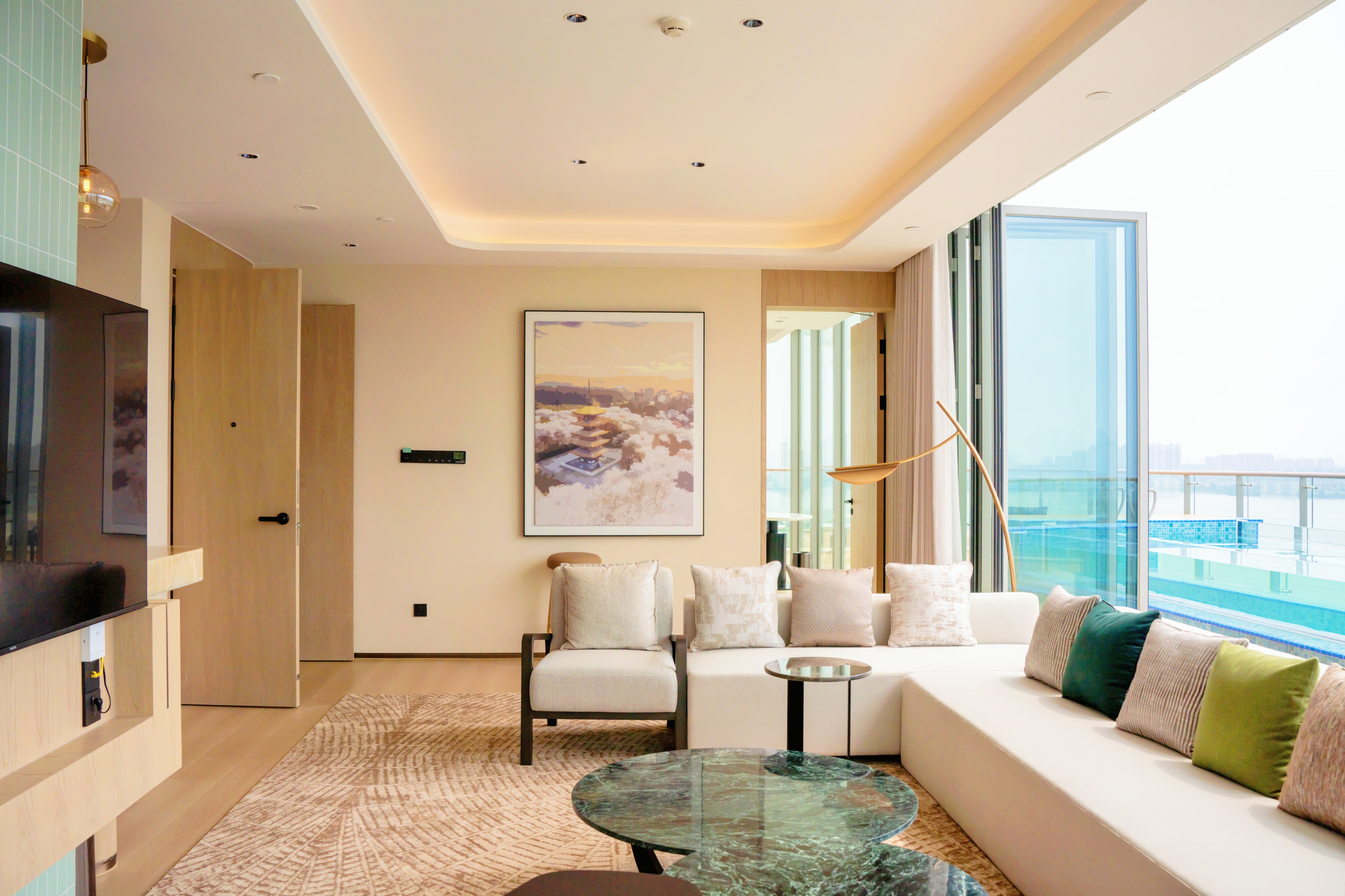 星湖泳池雙臥套房「300°大陽臺·無邊泳池·落日美景」