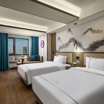 臻選商務雙床房（舒睡床墊+智能客控+高速寬頻） 景萊飯店•臻選（上海長壽路地鐵站店）優惠