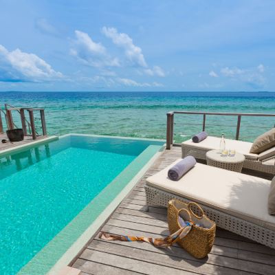 2 Bedrooms Beach Pool residence, 560sqm, Beachfront, Butler Service, Sunset view Dusit Thani Maldives Promo Code