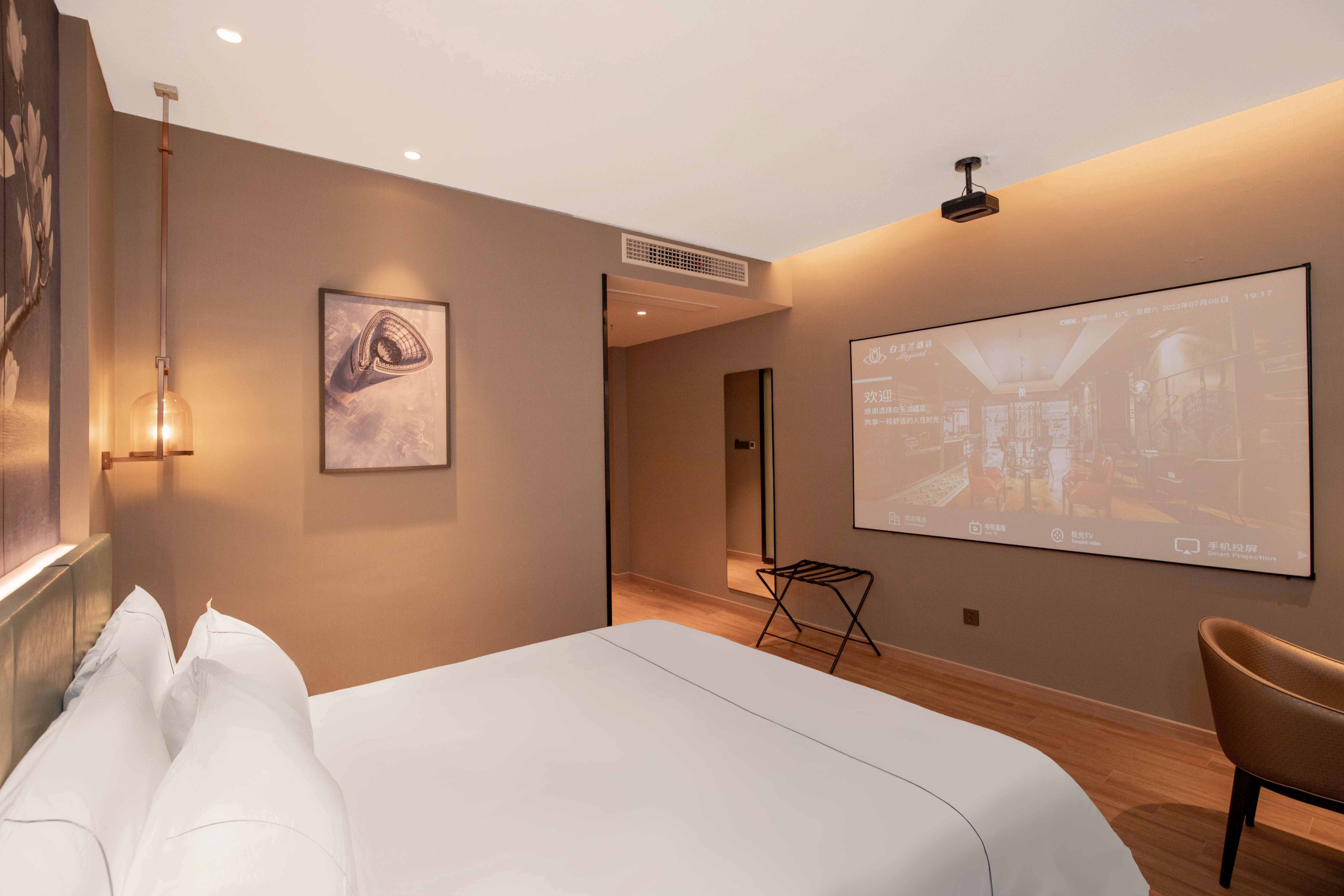 影音悦享静雅大床房【高清投影+腾讯VIP+可投屏】