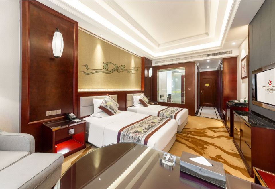 园景双床房（办公桌*功夫茶具）