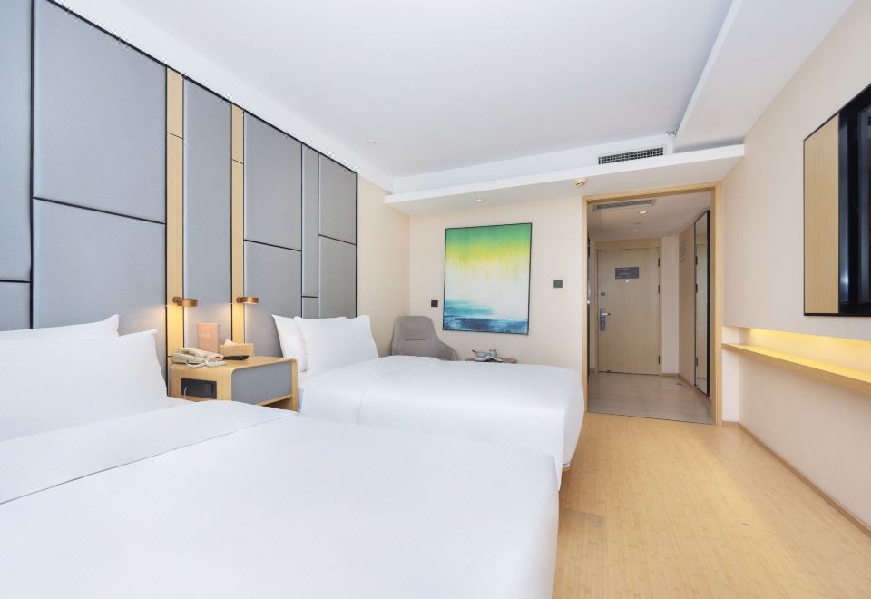 雙床房（落地窗+65寸投屏電視+分體空調+地暖）