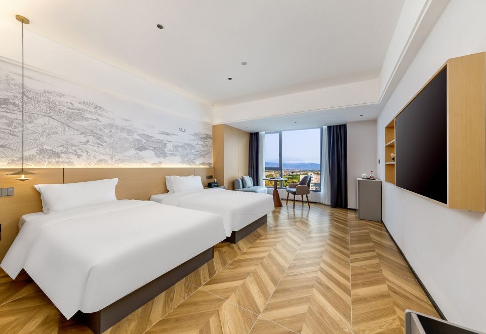 全景智能雙床房（全屋智能+投屏電視+中央空調+0壓床墊+酒店公區提供洗烘機）