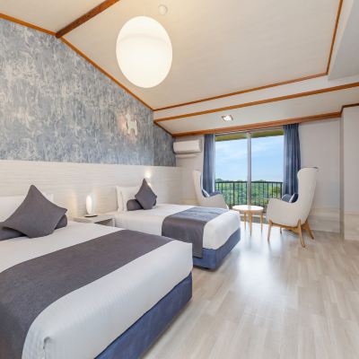 【最上階オーシャンビュー】デラックスツイン Wan's Resort 城ヶ崎海岸 クーポン