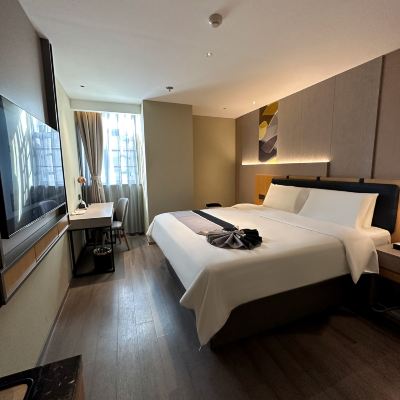 安心睡0壓大床房（釋壓床墊+記憶枕+空氣凈化器+徠芬） 如家商旅飯店（汕頭會展中心萬象城店）優惠