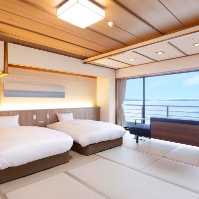 【禁煙】スーペリア和ベッドツイン4名定員 内風呂あり 湯快リゾート 和倉温泉 金波荘 クーポン
