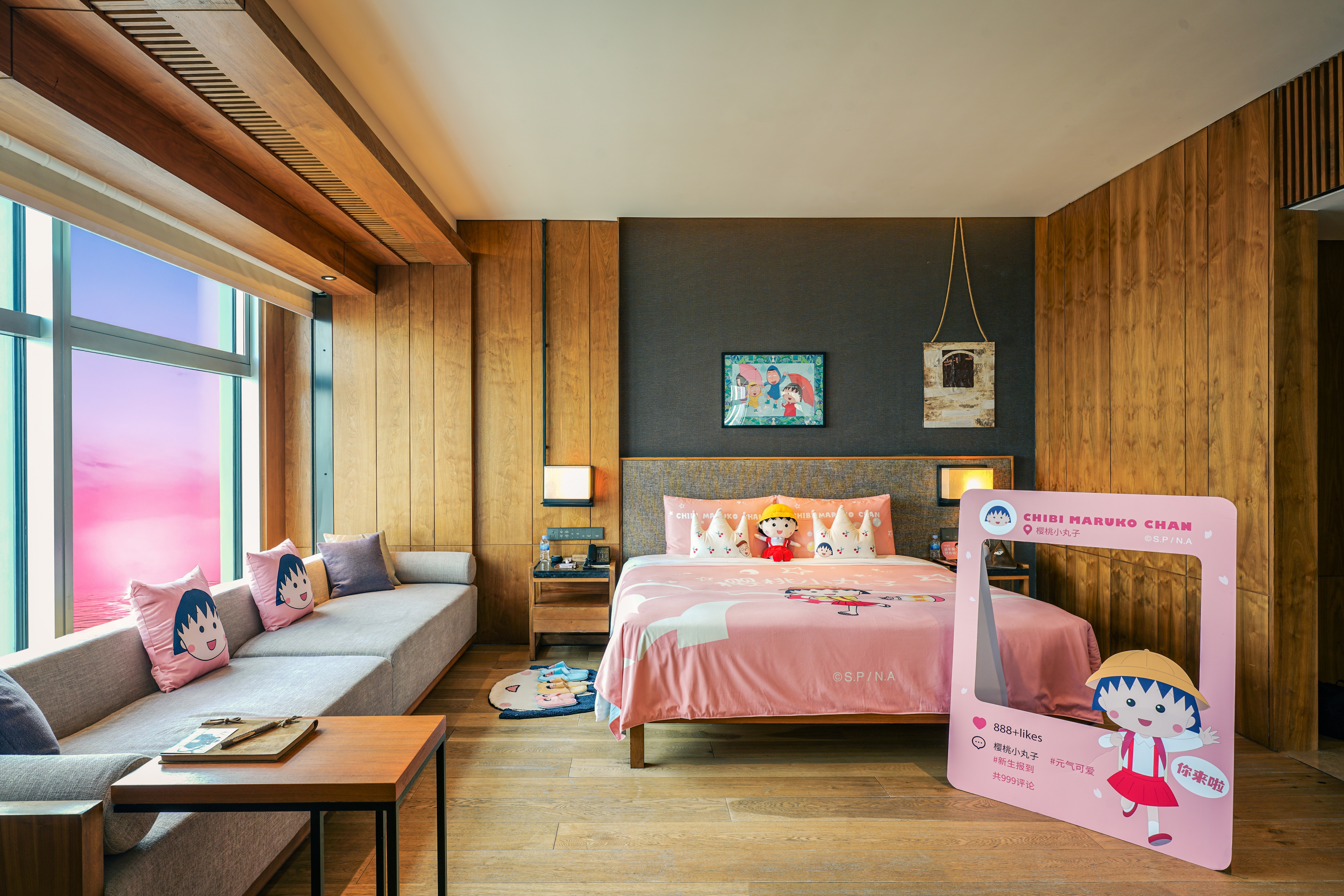 櫻桃小丸子親子主題大床房