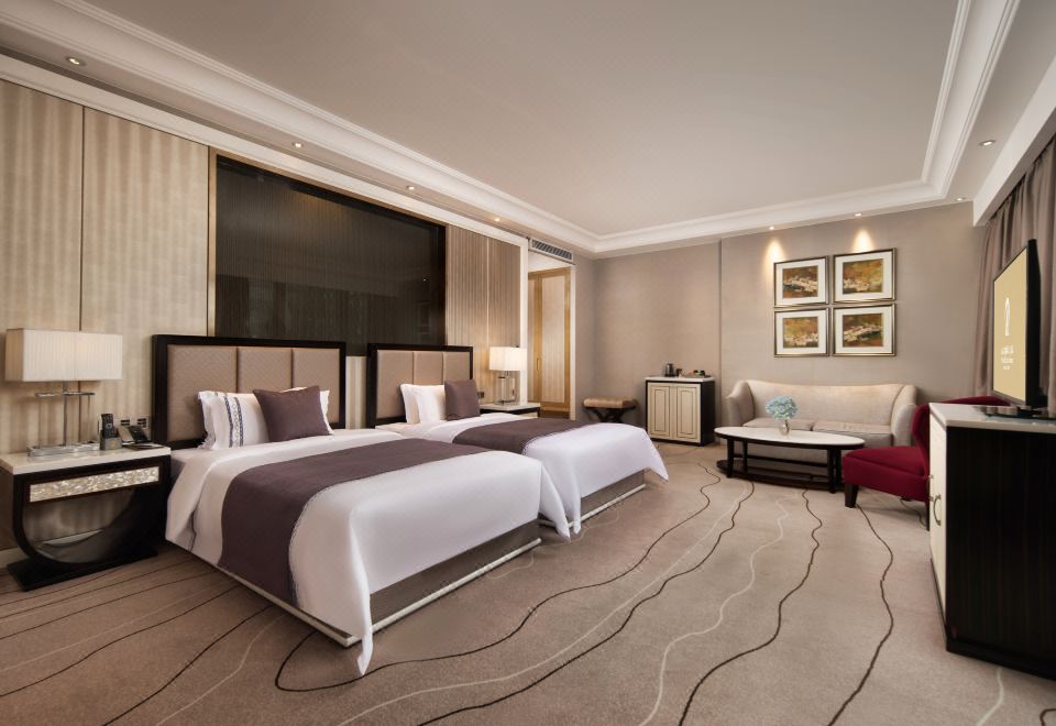 尊尚豪華雙床房-全景落地窗-超大浴室-深泡浴缸