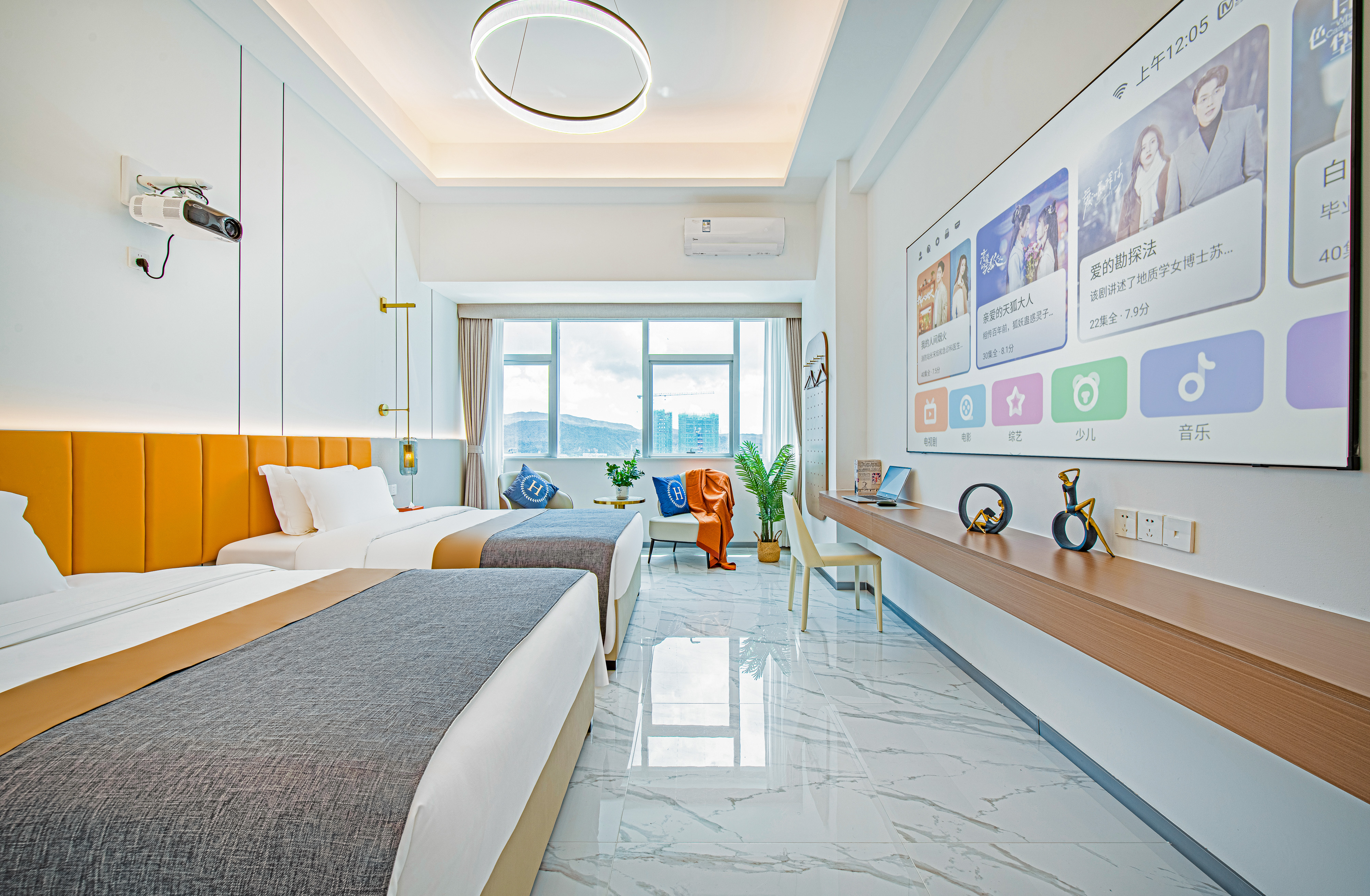 巨幕观影双床房【百寸屏幕+4K高清】