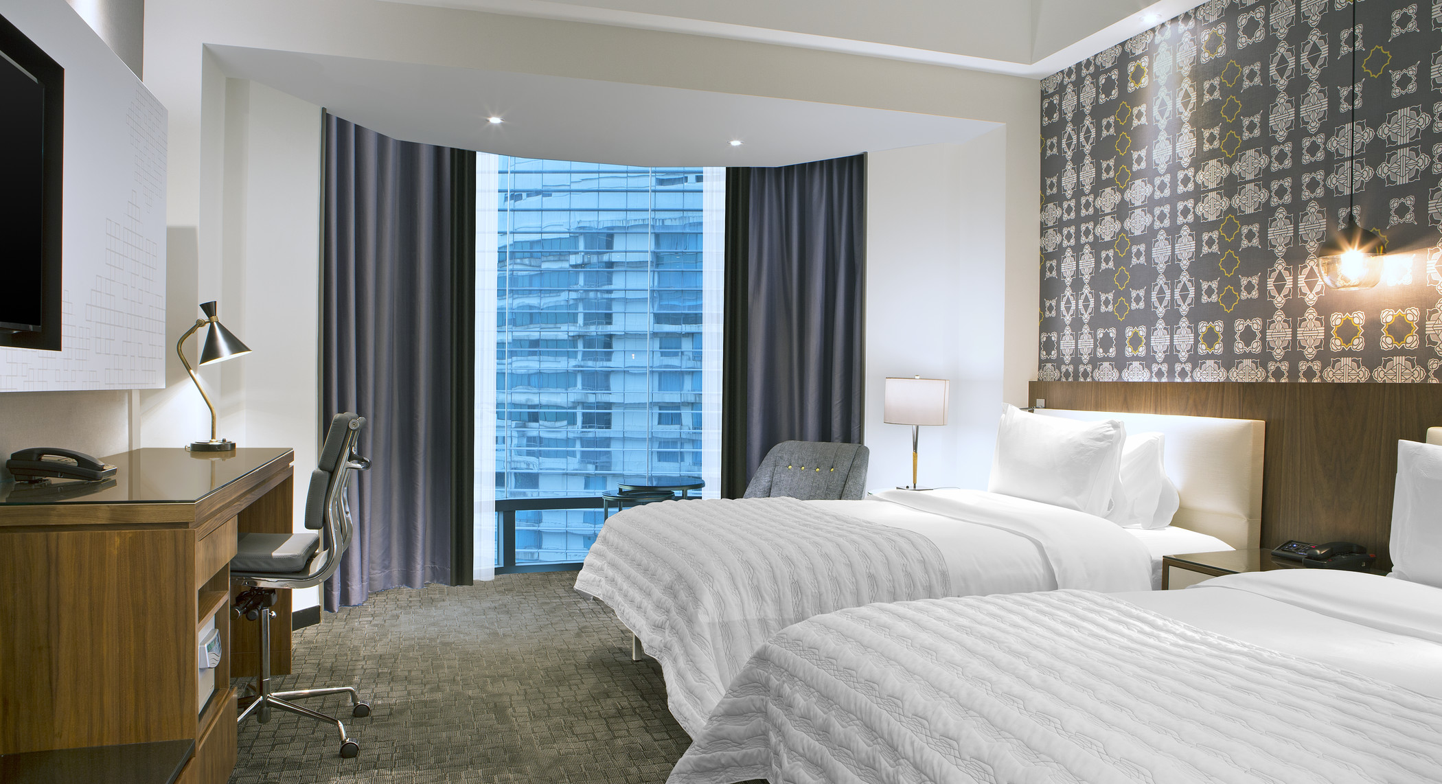 行政酒廊禮遇，客房，兩張單人床