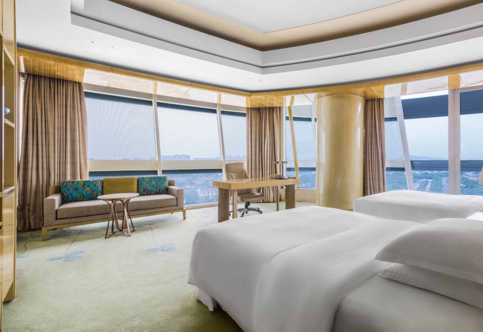 暖汤温泉·广角超大豪华双床房（180°观景视角）