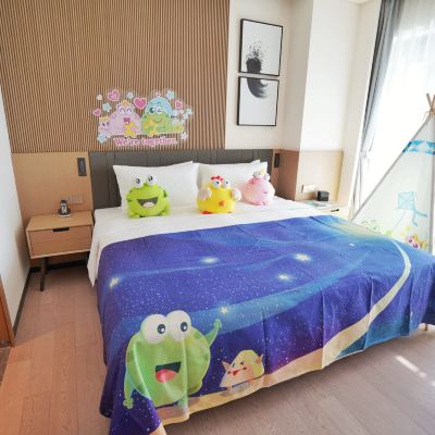 綠豆蛙主題親子房｜Sealy品牌床墊+立體冰箱+廚電 東莞馨樂庭松山湖公寓飯店優惠