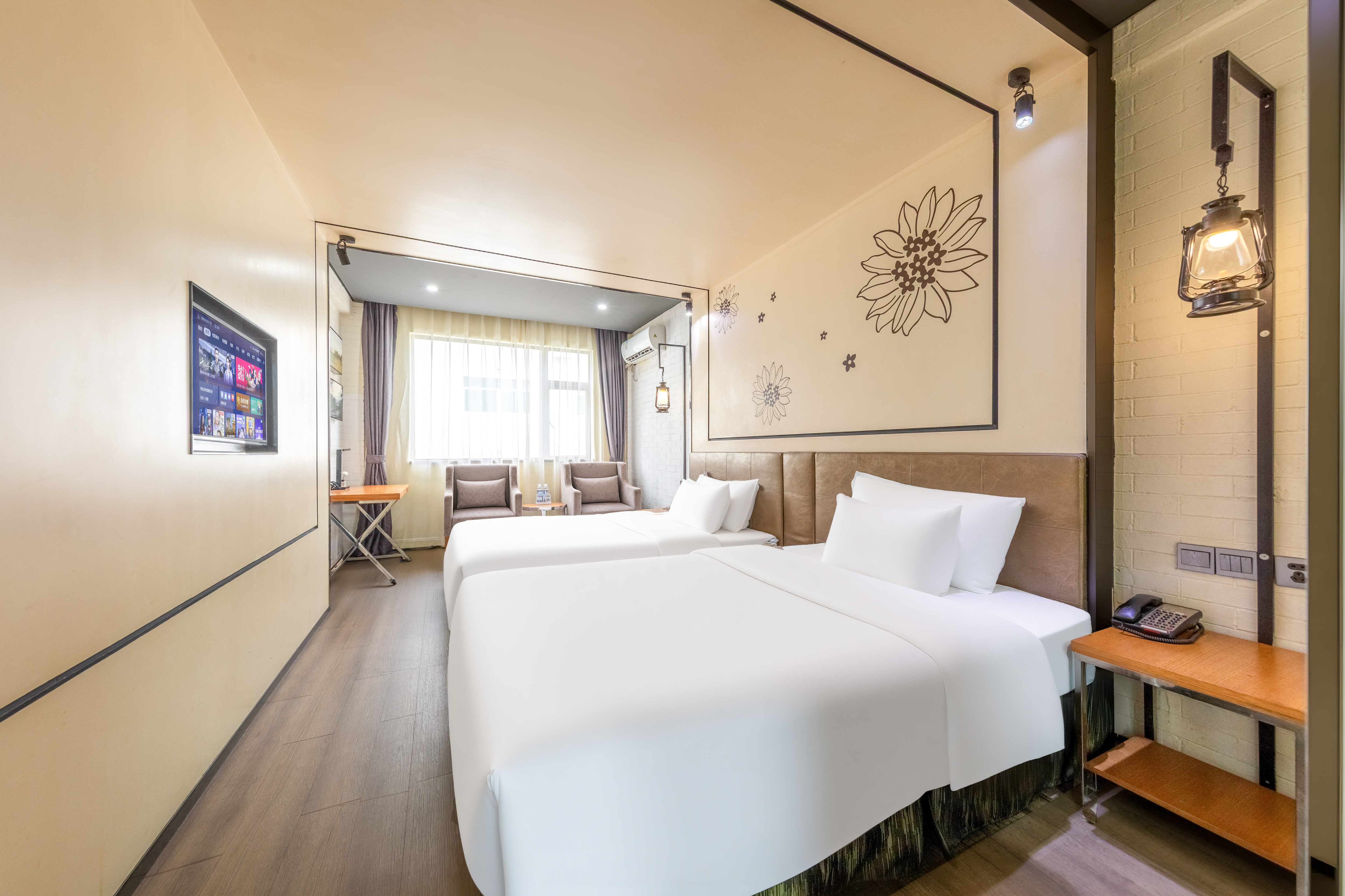 都市风情双床房【静谧好眠+舒适大单人床】