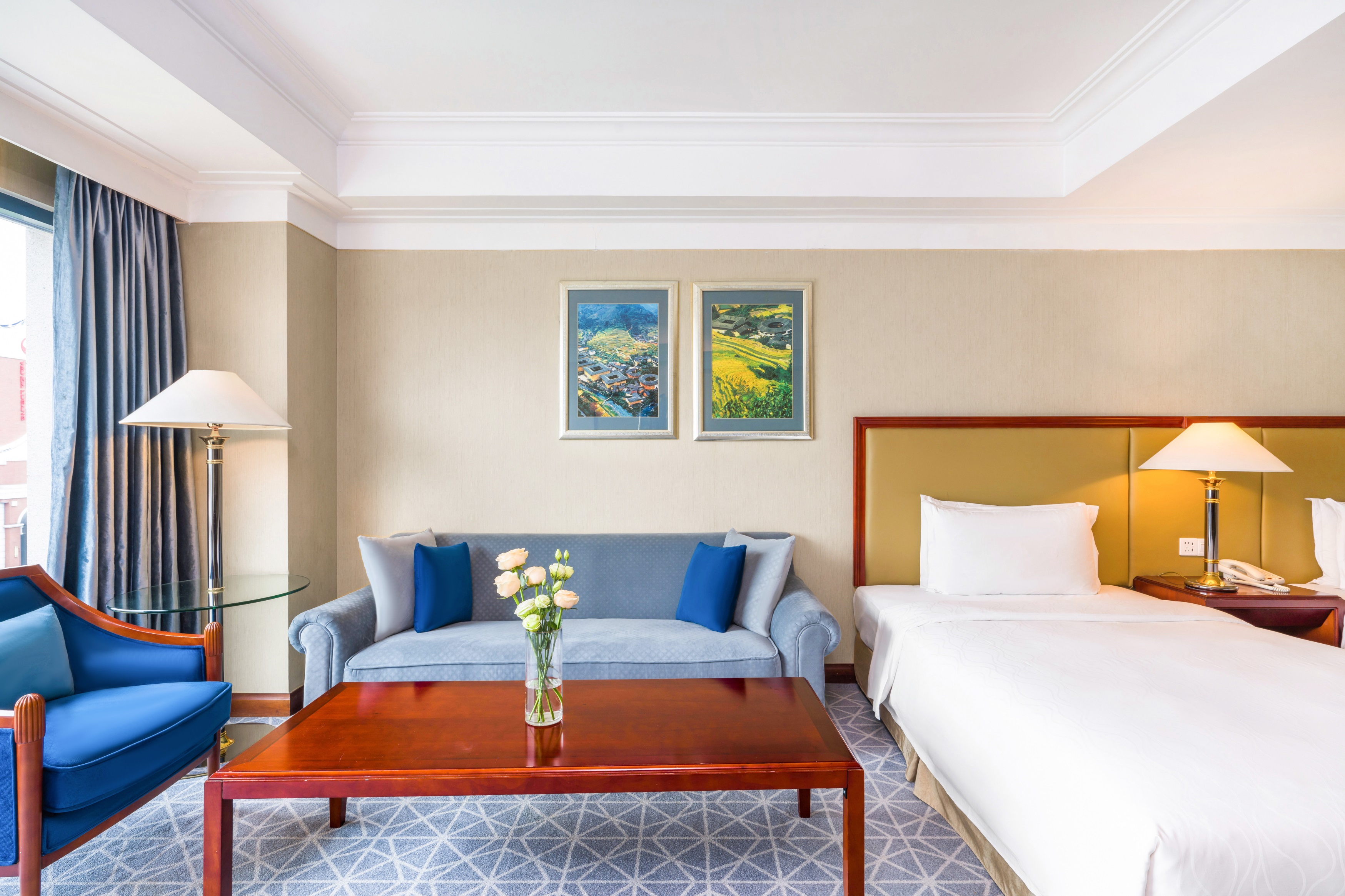 高級雙床房 中庭花園