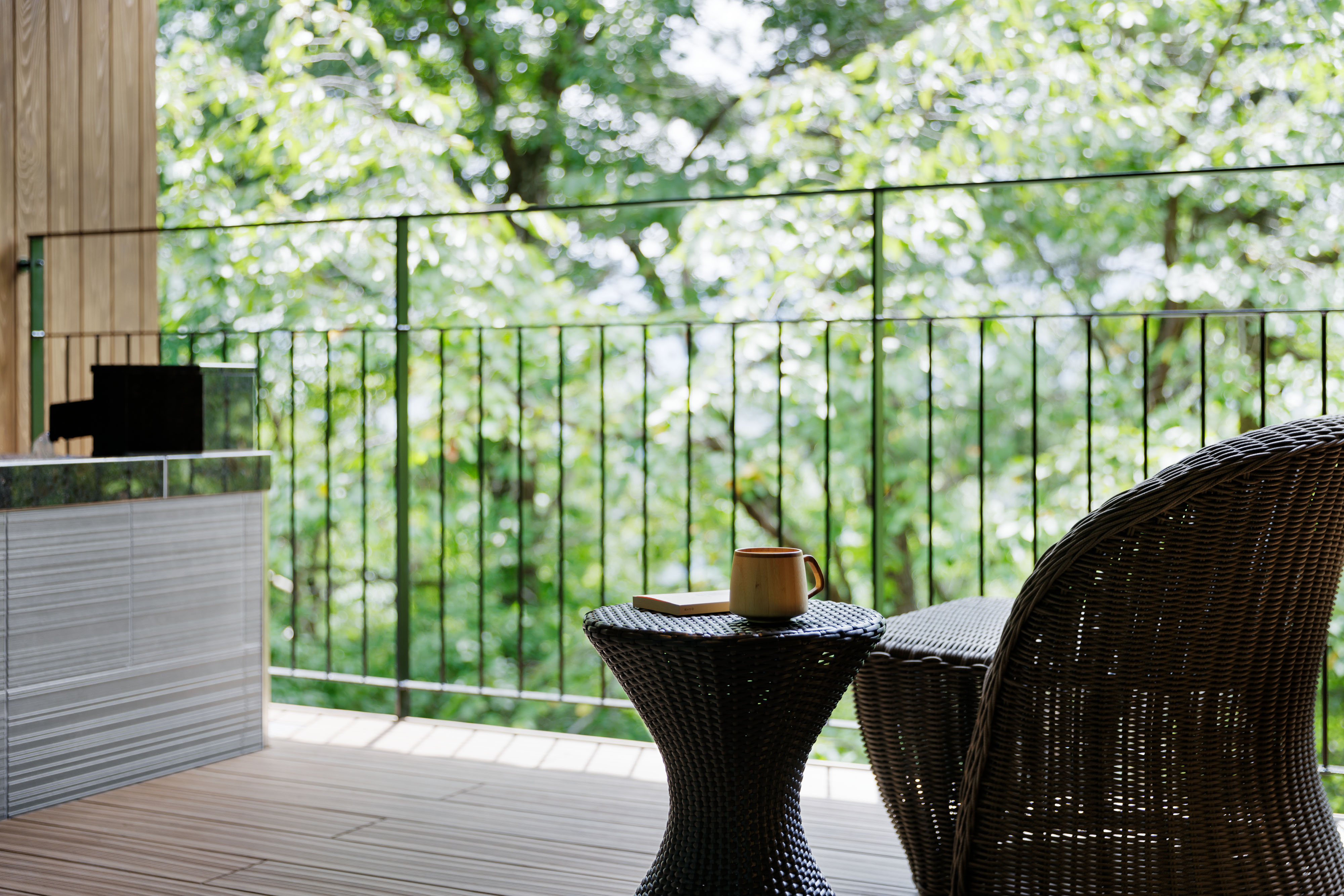 新馆【天城山一侧】附温泉露天浴池（三号馆日西合室房/2张床/带露台）