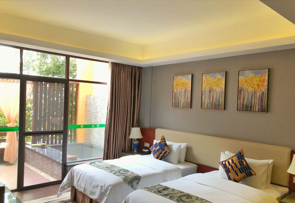 半山别墅花园双床房|独立温泉池