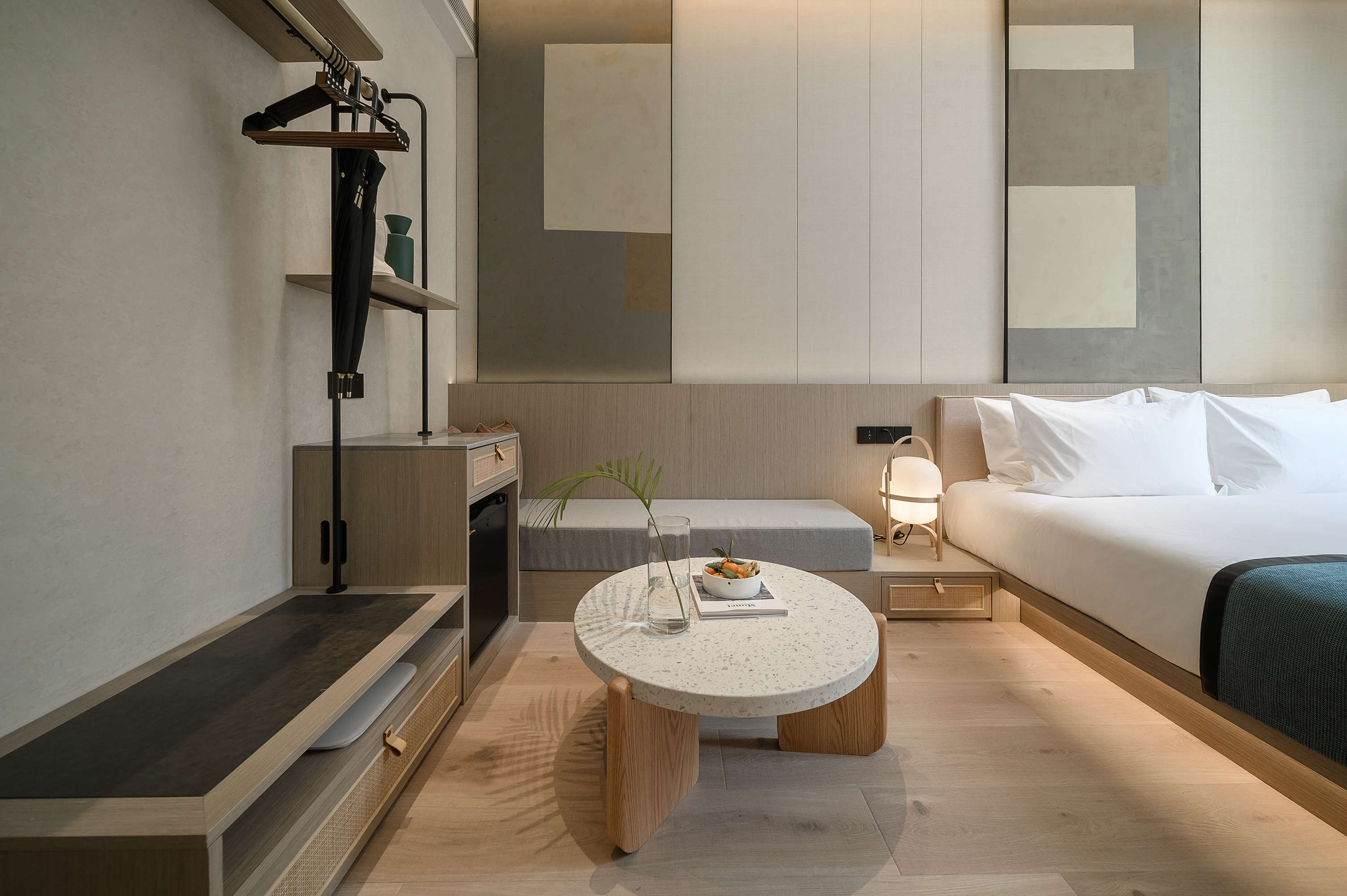 榄夕·阳光大床房｜乾湿分离+解压记忆棉枕头+助眠套装