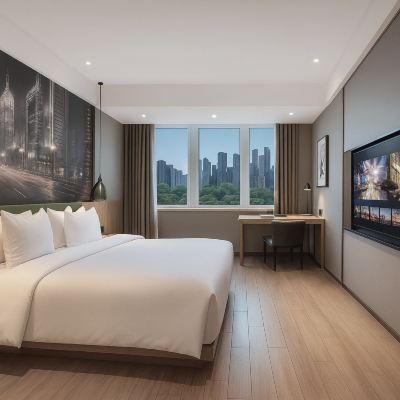 高空城景大床房「推窗攬勝自然，歸屋私藏靜謐」 汕頭田園亞輕酒店優惠