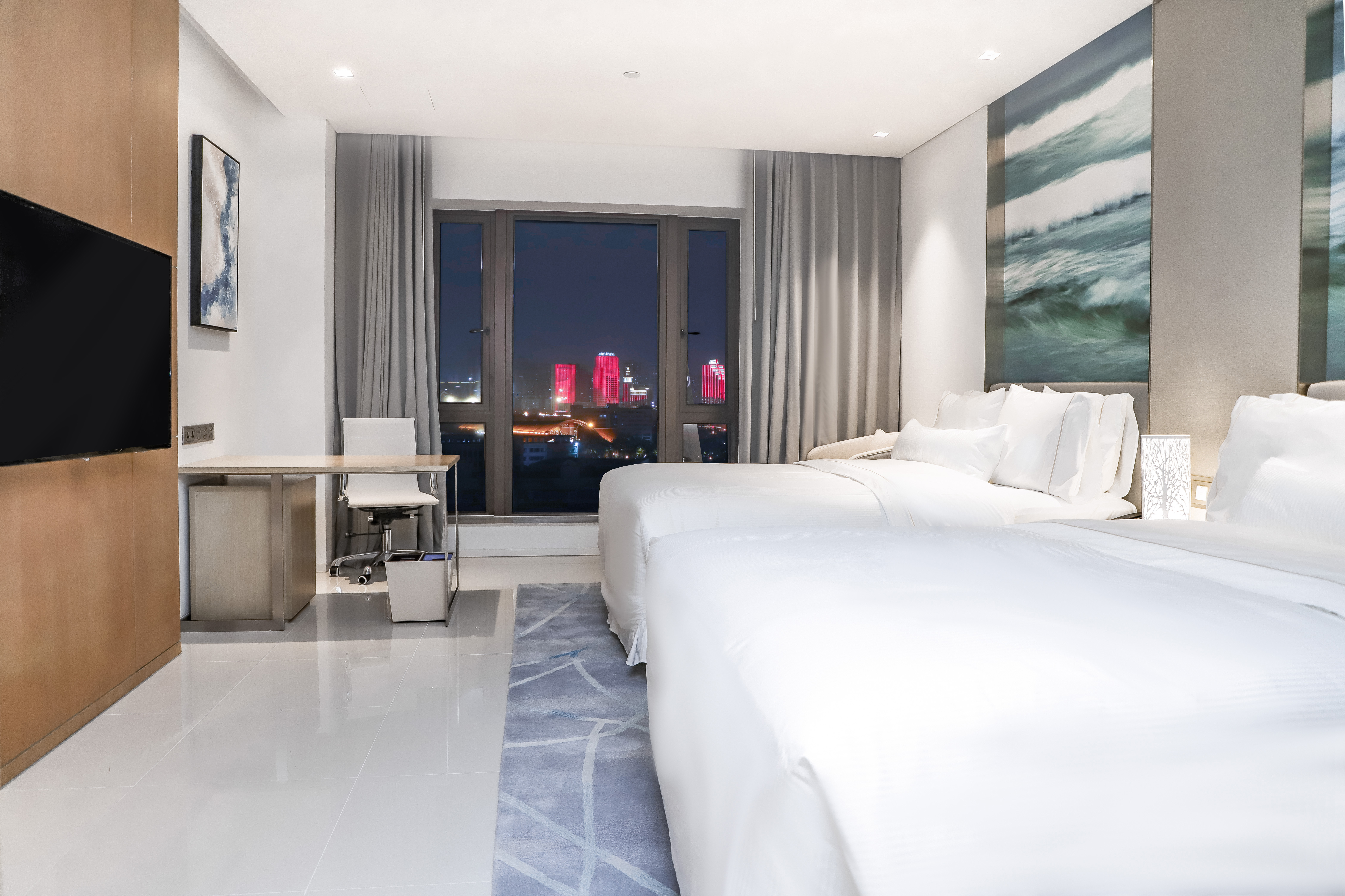 高级双床房-赏城市华灯